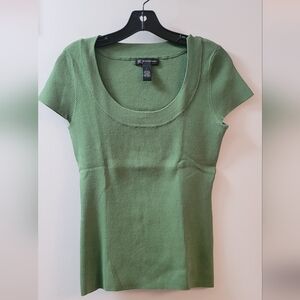 Inc short sleeve rib top